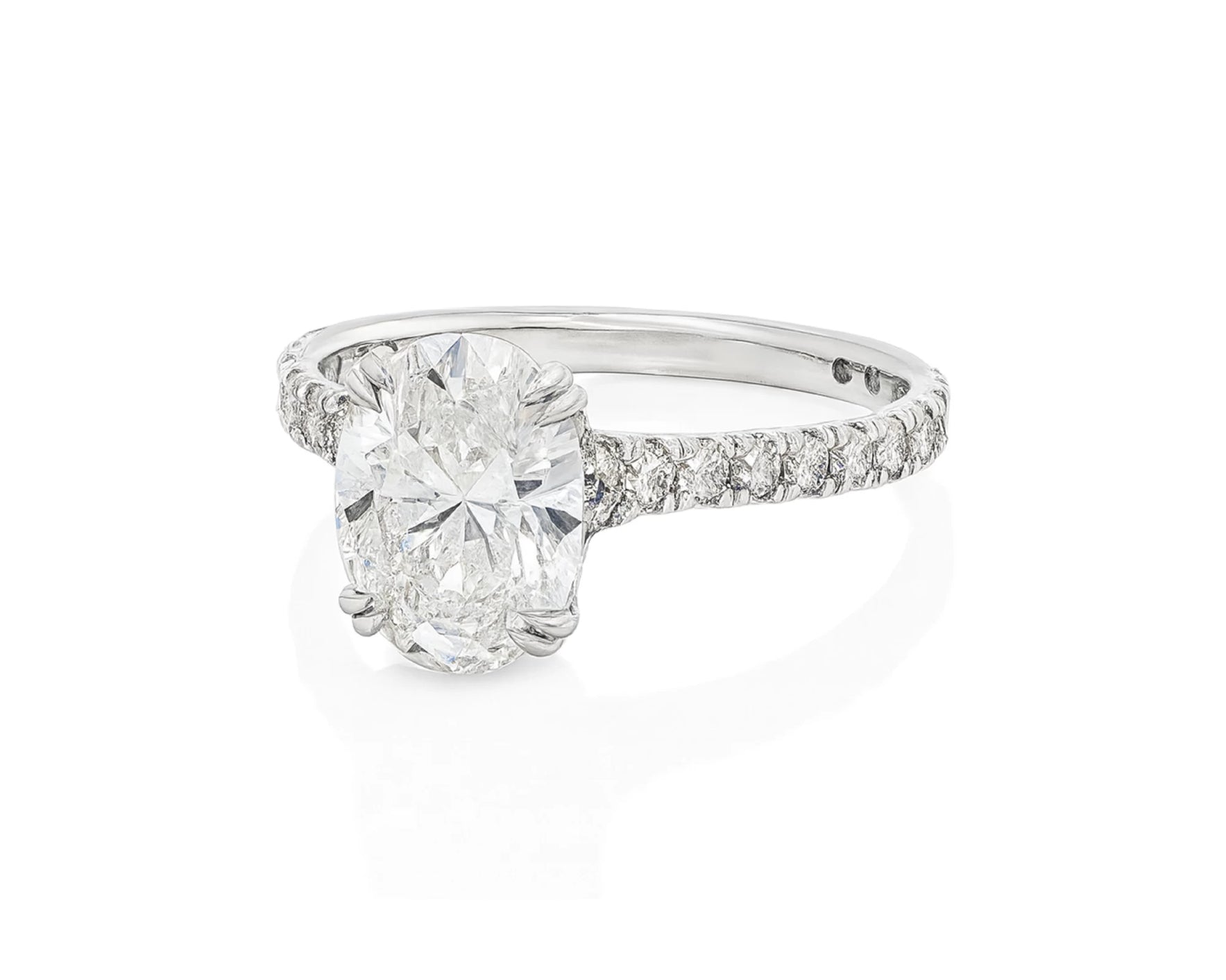 14k Oval Cut Petite Micropavé Engagement Ring 2.20 CT – lifestyle 2370