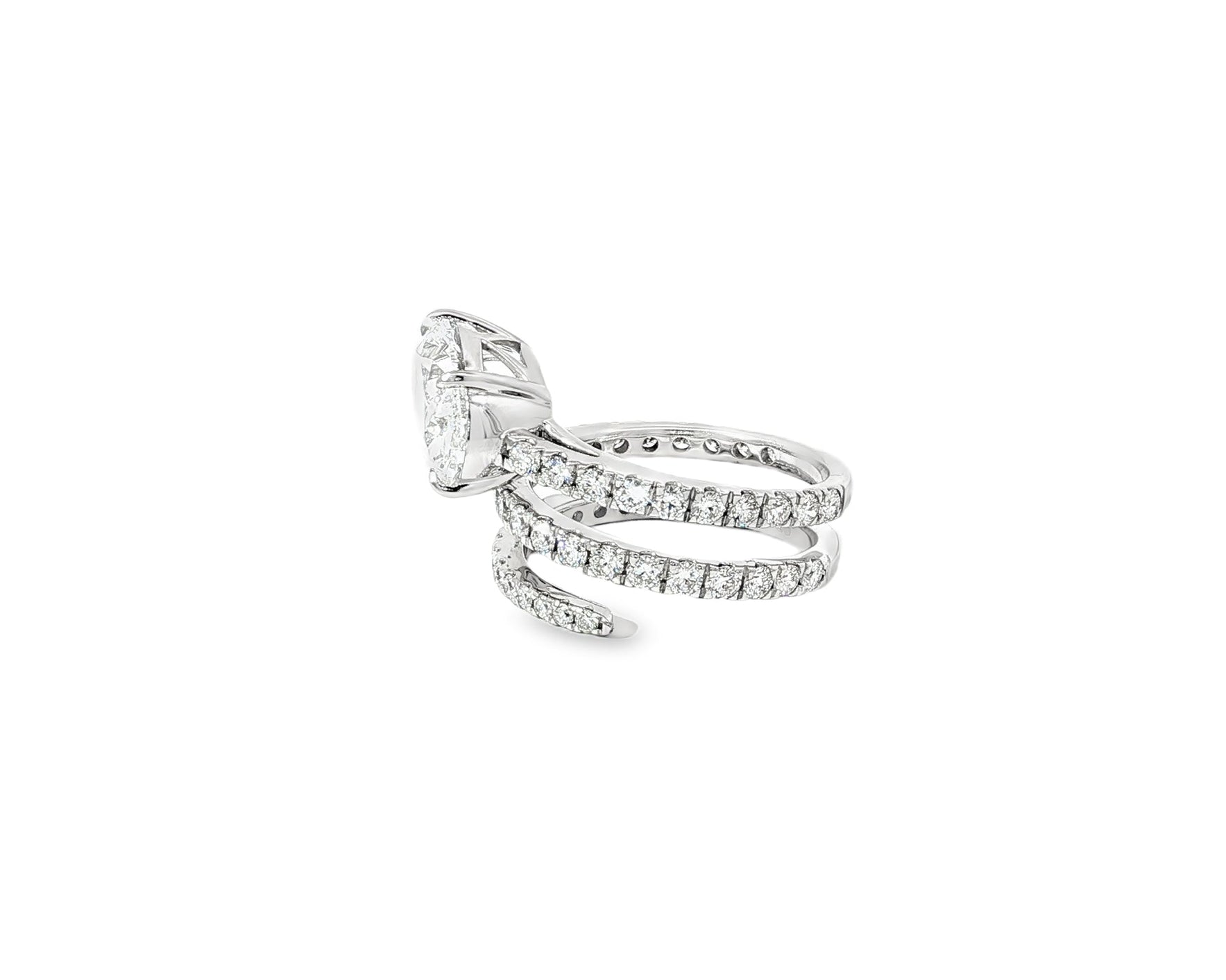 14k Oval Cut Spiral Micropavé Engagement Ring 5.50 CT - AVI THE JEWELER
