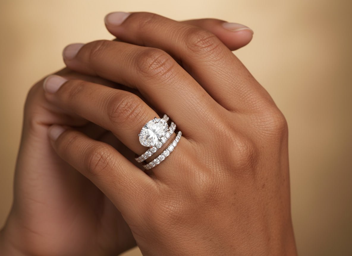 14k Oval Cut Spiral Micropavé Engagement Ring 5.50 CT - AVI THE JEWELER