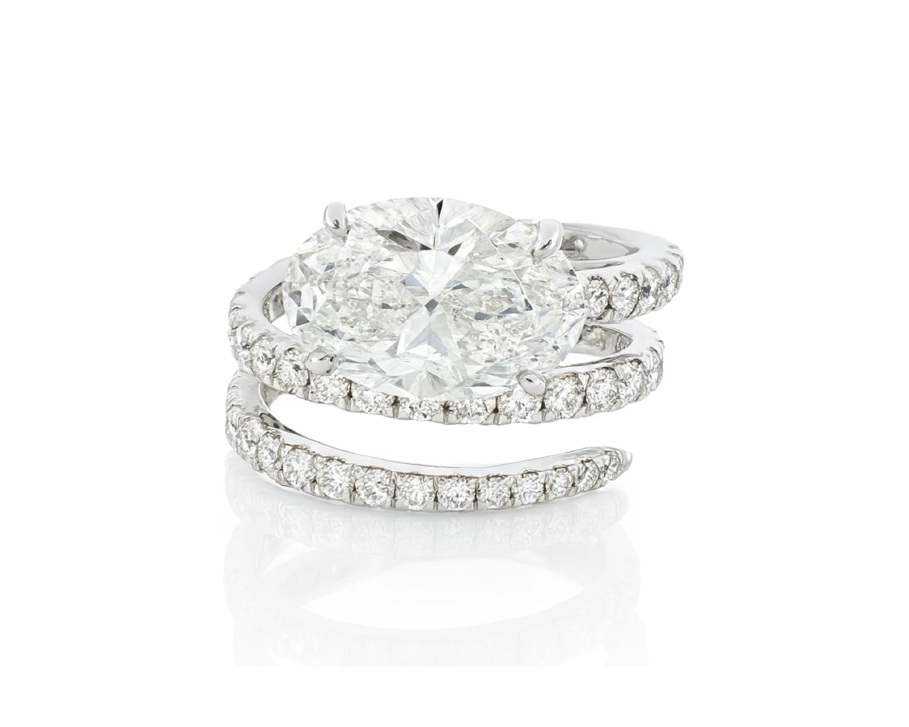 14k Oval Cut Spiral Micropavé Engagement Ring 5.50 CT – lifestyle 2514
