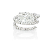 14k Oval Cut Spiral Micropavé Engagement Ring 5.50 CT
