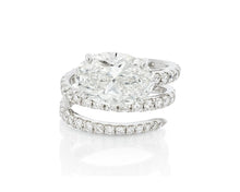14k Oval Cut Spiral Micropavé Engagement Ring 5.50 CT