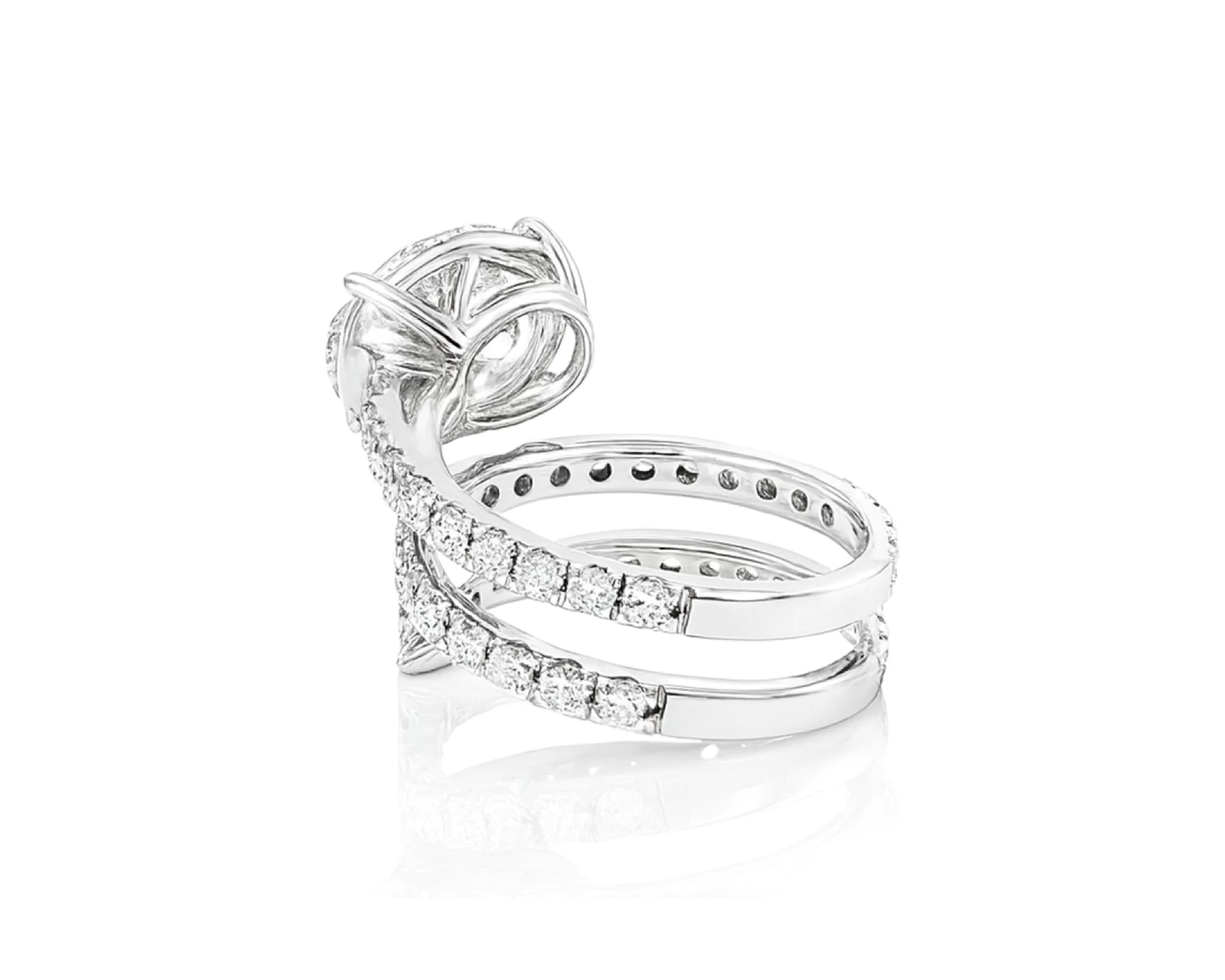 14k Oval Cut Spiral Micropavé Engagement Ring 5.50 CT – lifestyle 2517
