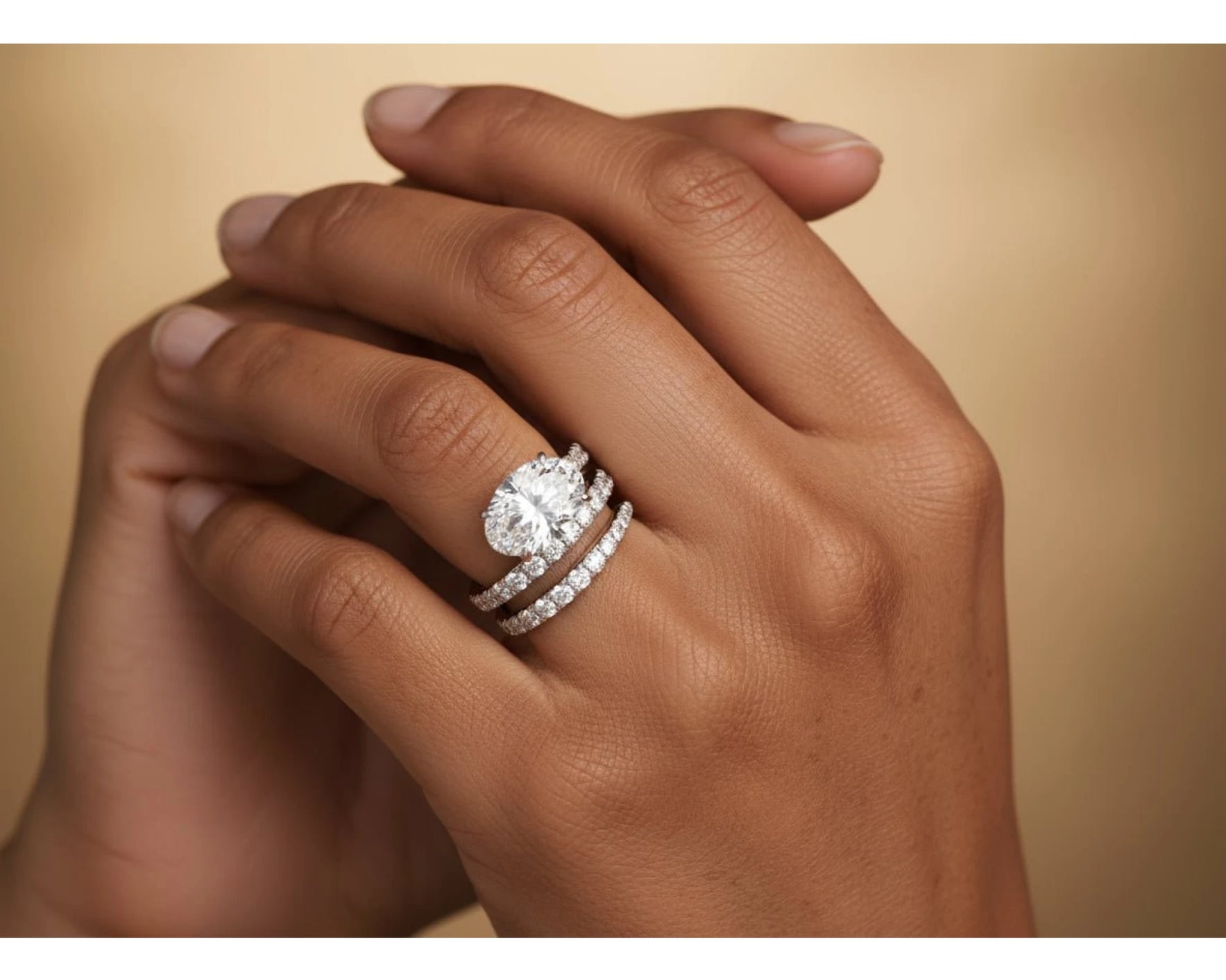 14k Oval Cut Spiral Micropavé Engagement Ring 5.50 CT – view 2