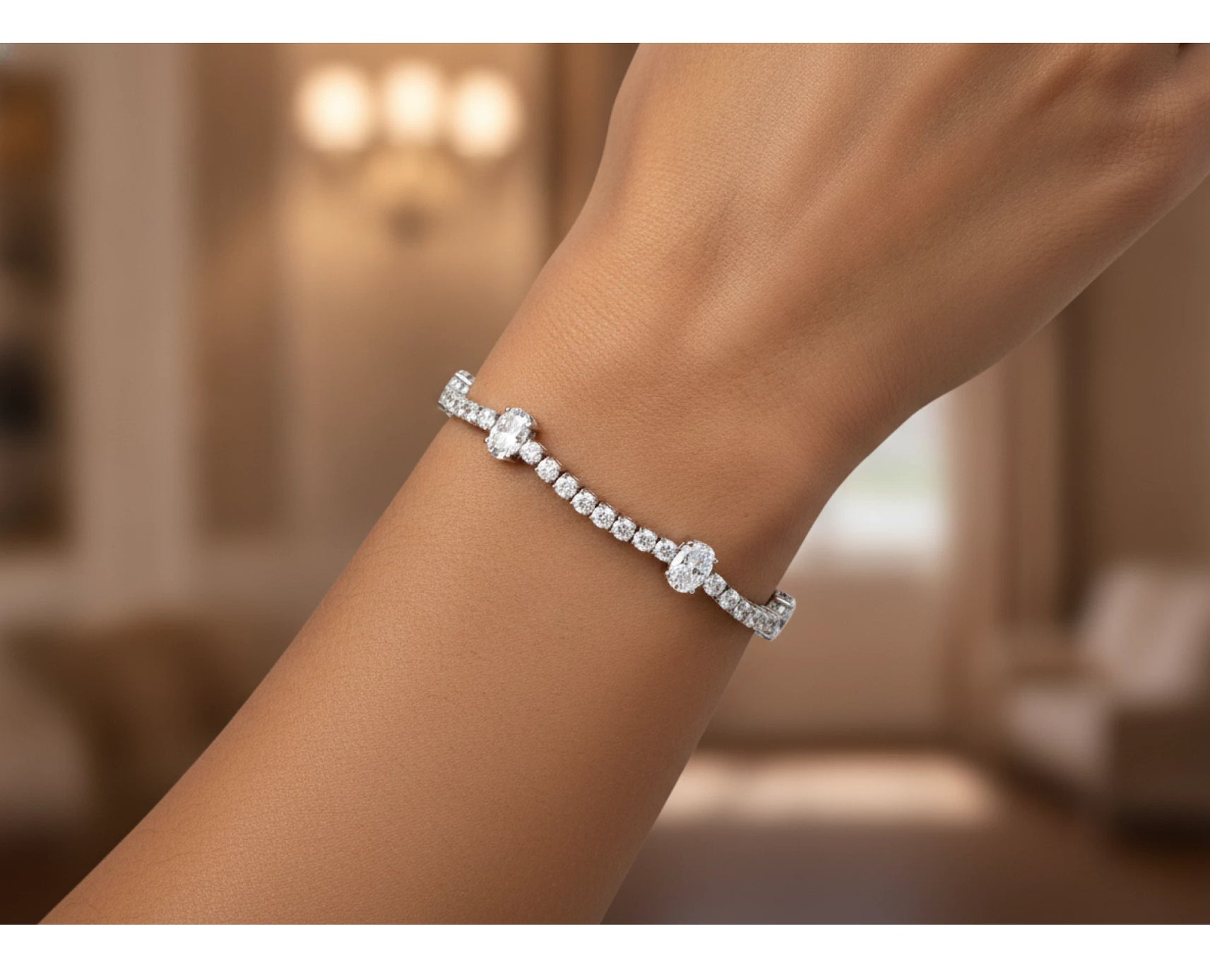 14K Oval Cut Three Stone Tennis Bracelet 5.53ct – lifestyle 4066