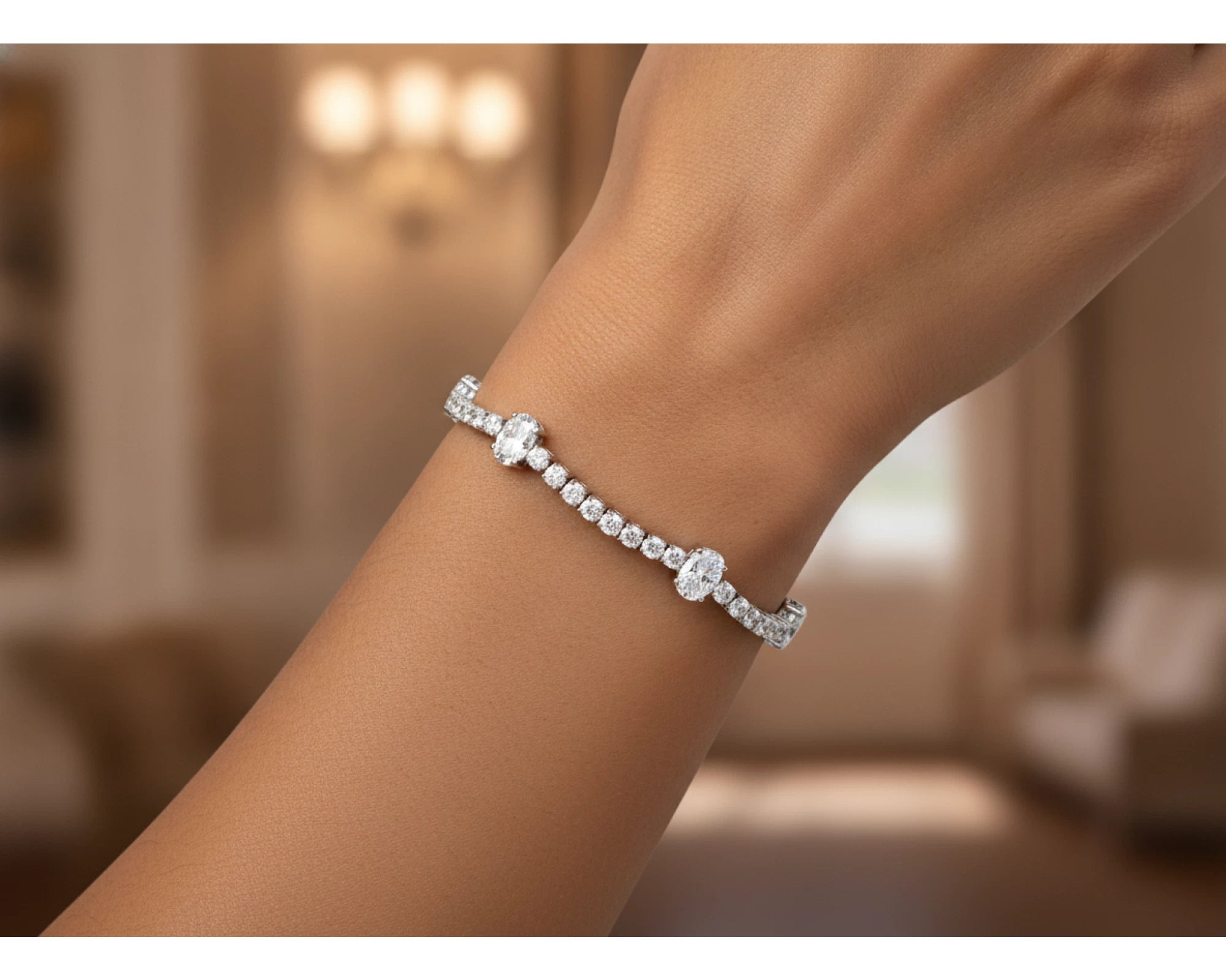 14K Oval Cut Three Stone Tennis Bracelet 5.53ct – lifestyle 4066