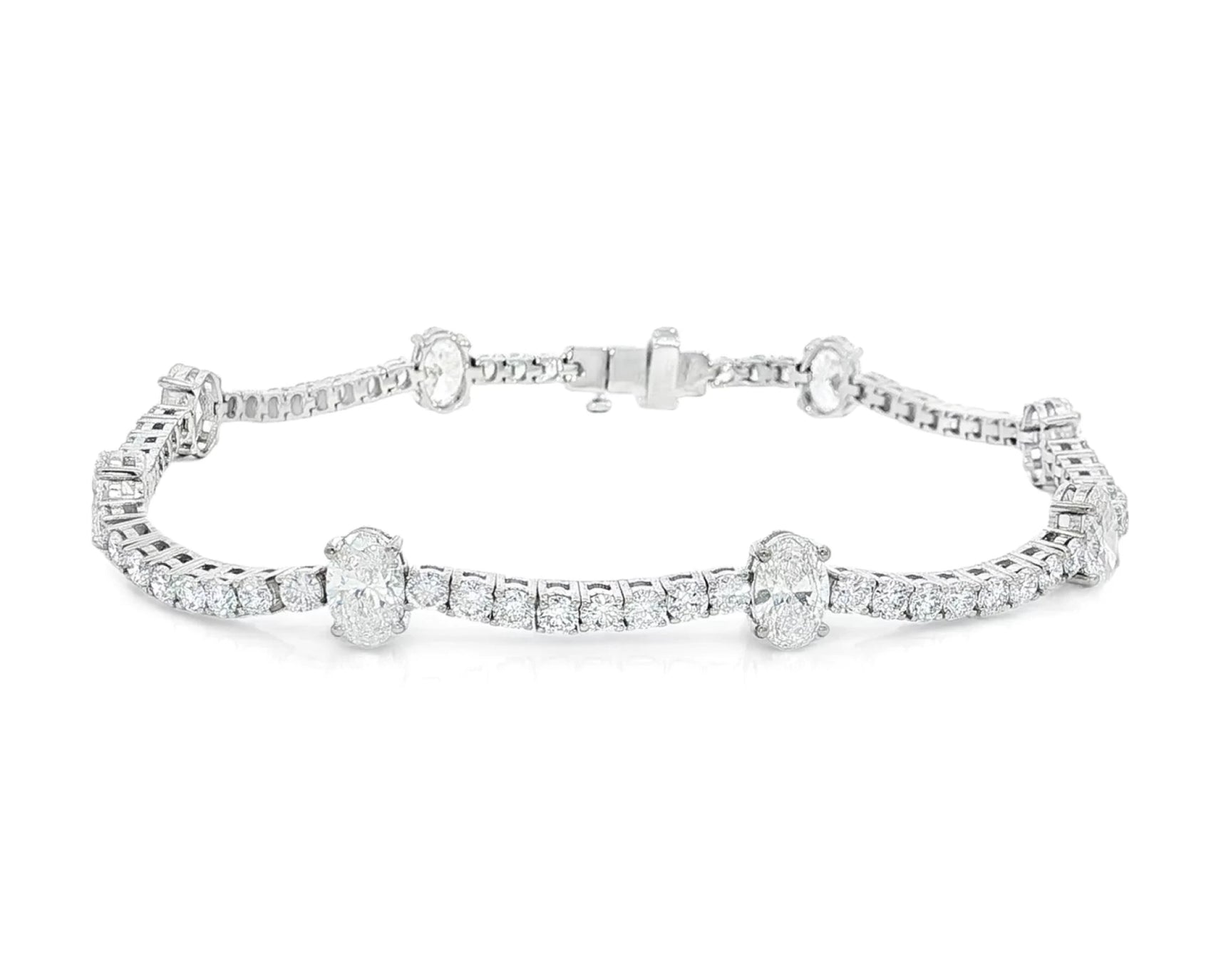 14K Oval Cut Three Stone Tennis Bracelet 5.53ct – lifestyle 4080