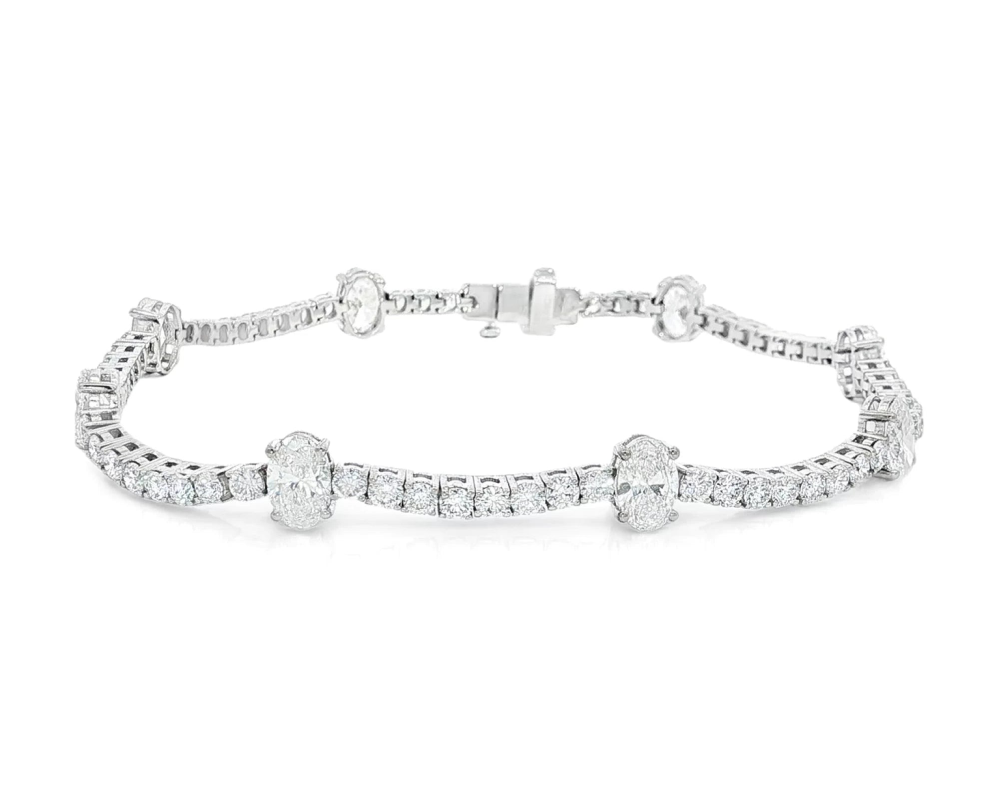 14K Oval Cut Three Stone Tennis Bracelet 5.53ct – lifestyle 4080