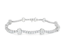 14K Oval Cut Three Stone Tennis Bracelet 5.53ct