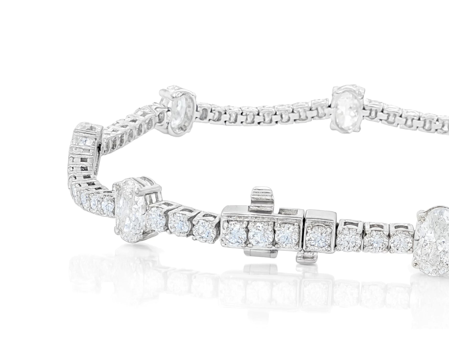 14K Oval Cut Three Stone Tennis Bracelet 5.53ct – lifestyle 4081