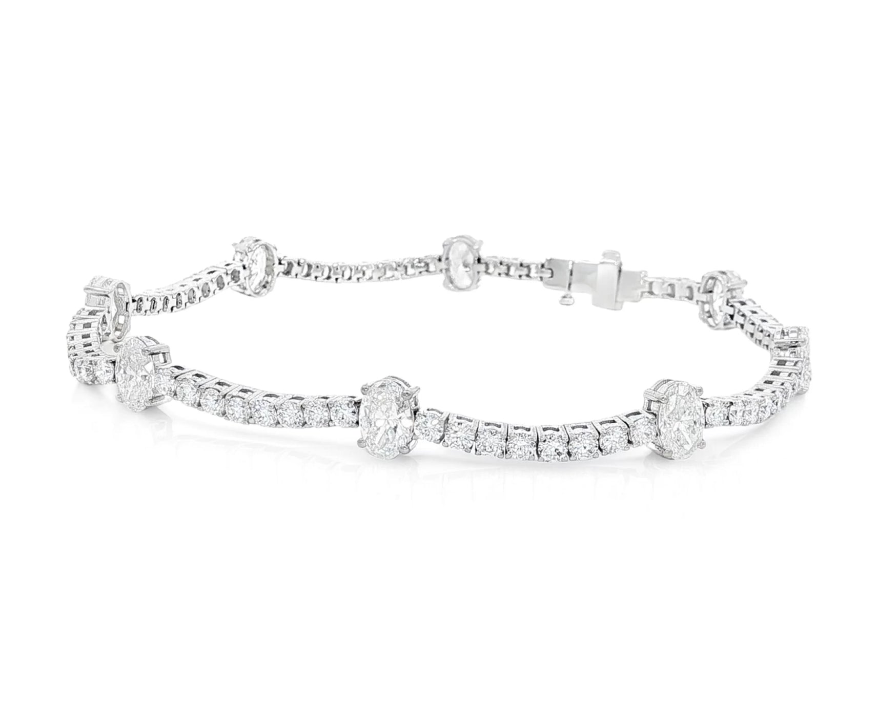 14K Oval Cut Three Stone Tennis Bracelet 5.53ct – lifestyle 4082