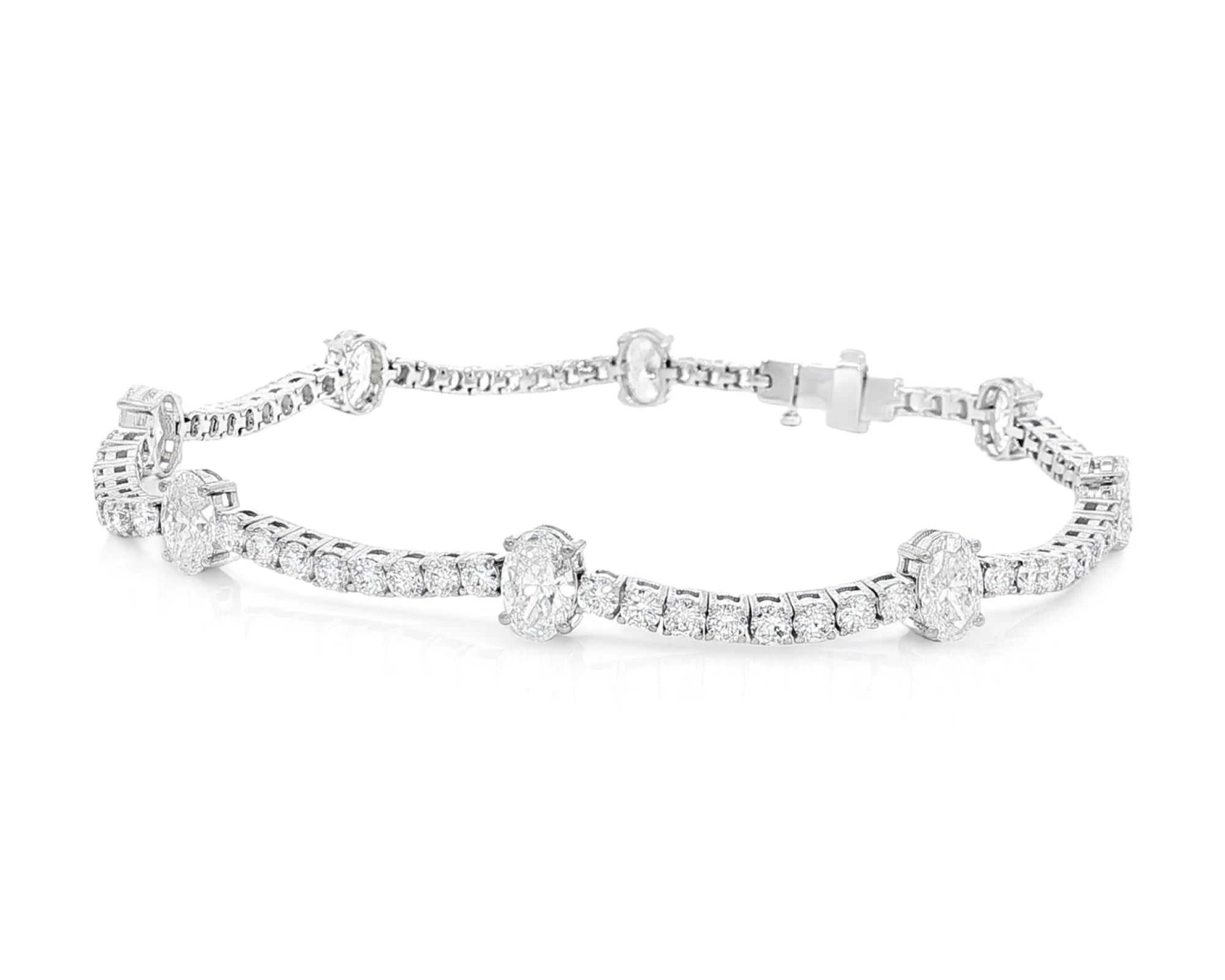 14K Oval Cut Three Stone Tennis Bracelet 5.53ct – lifestyle 4082