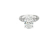 14k Oval Cut Triple-Row Pavé Engagement Ring 6.10 CT
