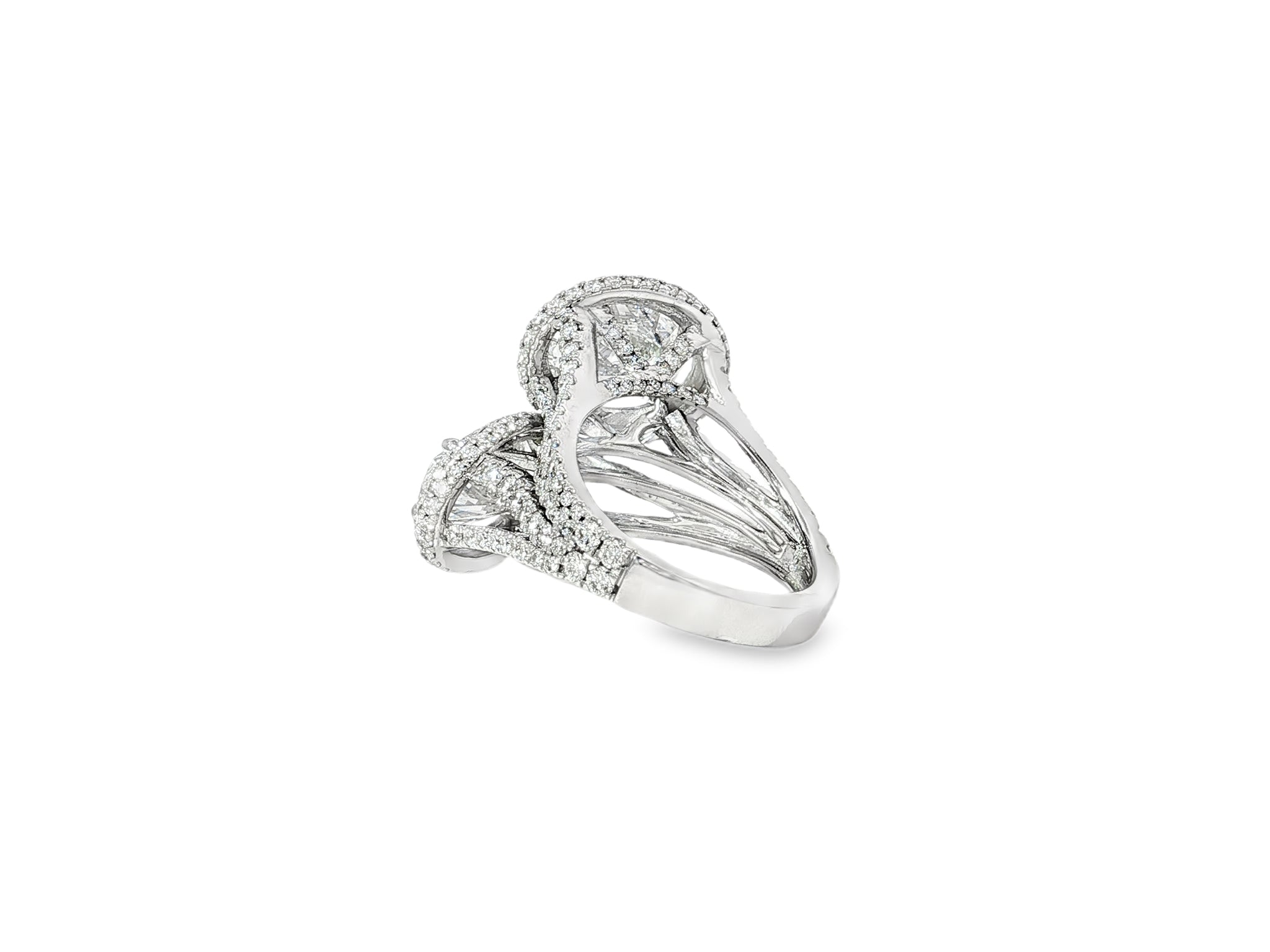 14k Oval Double Halo Split - Shank Engagement Ring 5.14 CT - AVI THE JEWELER