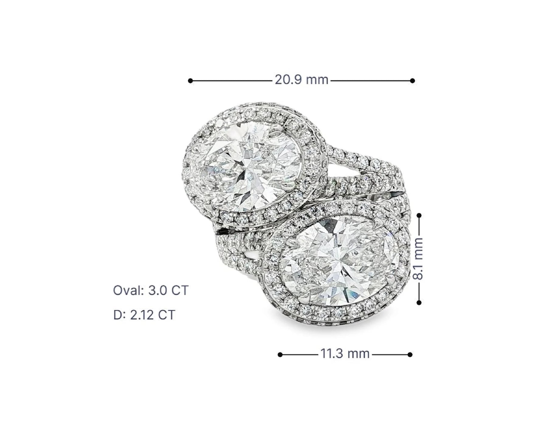 14k Oval Double Halo Split-Shank Engagement Ring 5.14 CT – lifestyle 3093