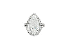 14k Pear Cut Halo Double-Row Micropavé Engagement Ring 8.60 CT
