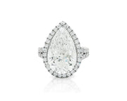 14k Pear Cut Halo Double-Row Micropavé Engagement Ring 8.60 CT