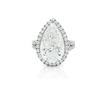14k Pear Cut Halo Double-Row Micropavé Engagement Ring 8.60 CT