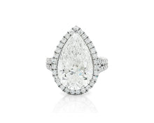 14k Pear Cut Halo Double-Row Micropavé Engagement Ring 8.60 CT