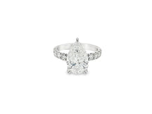 14k Pear Cut  Micropavé Engagement Ring 3.73 CT