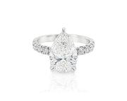 14k Pear Cut  Micropavé Engagement Ring 3.73 CT