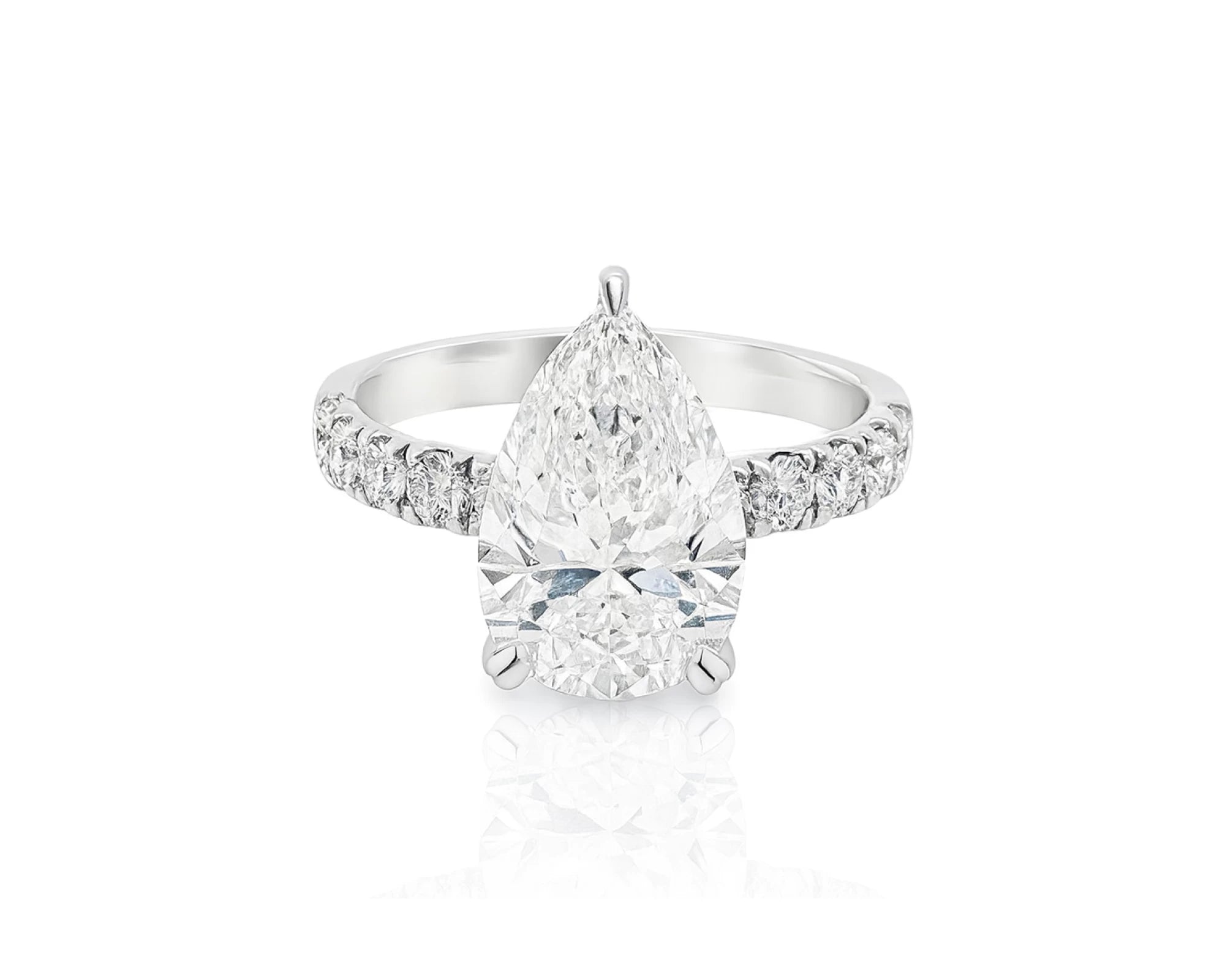 14k Pear Cut  Micropavé Engagement Ring 3.73 CT – lifestyle 2598