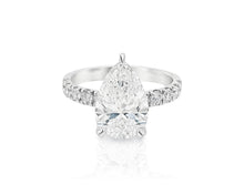14k Pear Cut  Micropavé Engagement Ring 3.73 CT