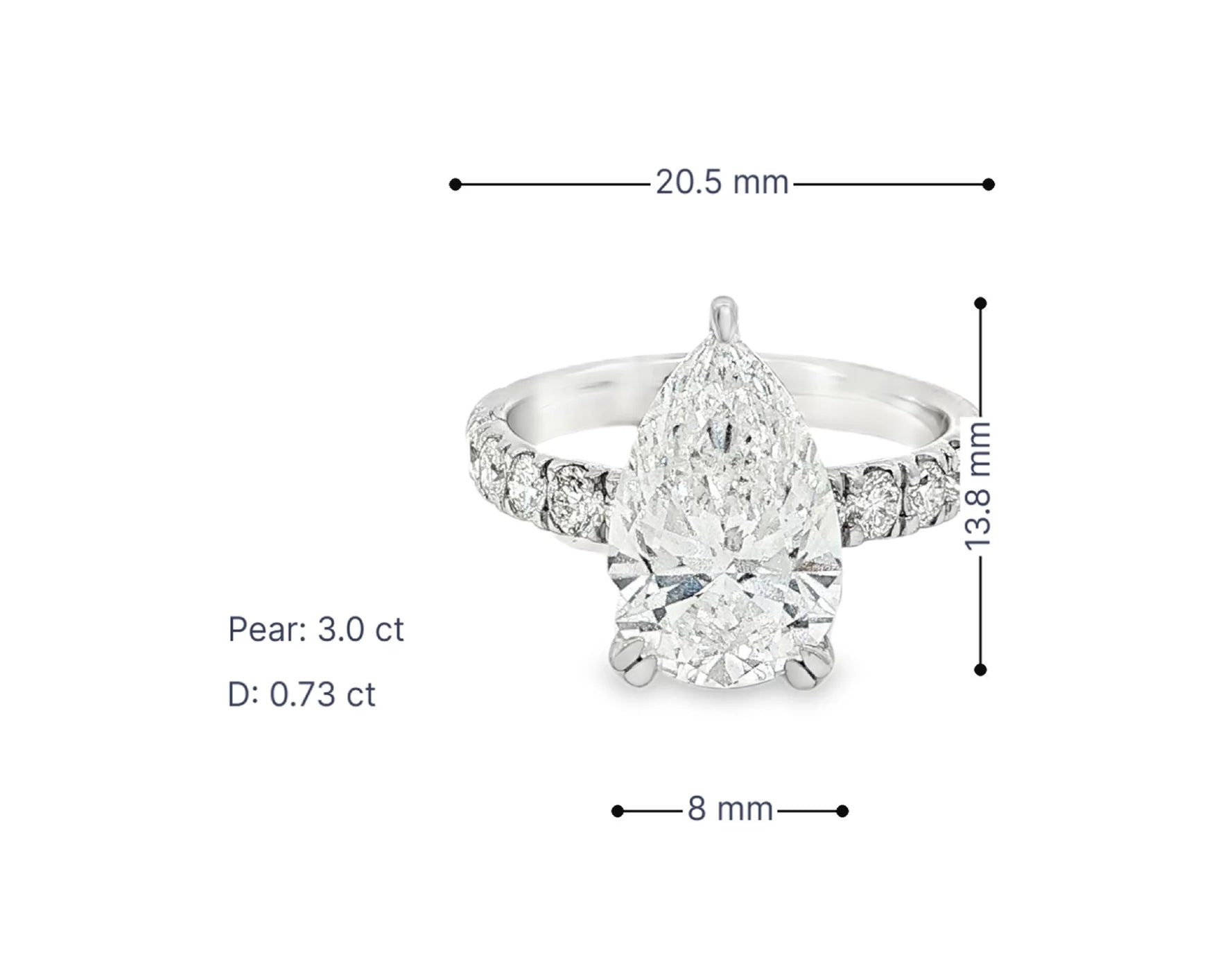 14k Pear Cut  Micropavé Engagement Ring 3.73 CT – lifestyle 3109