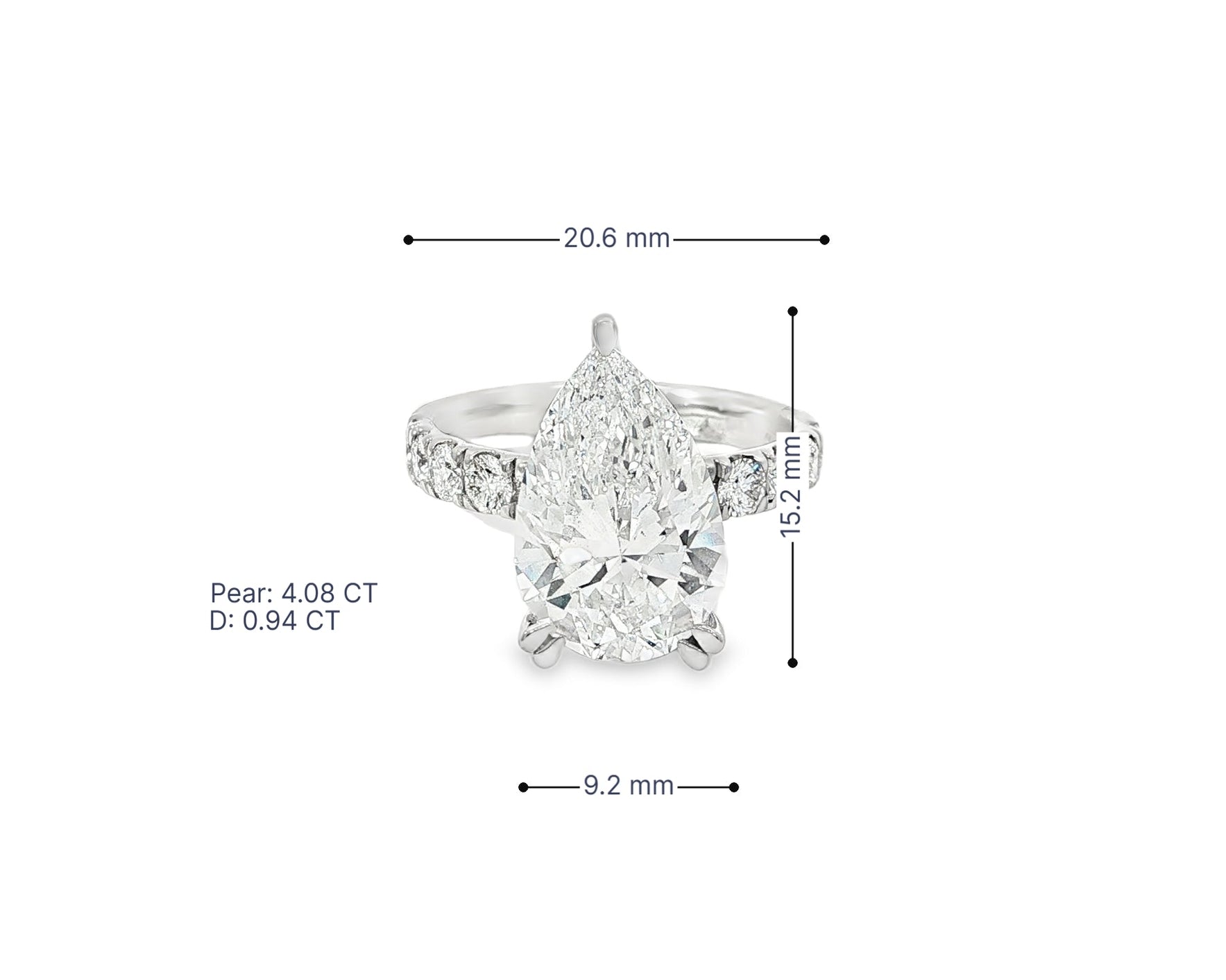 14k Pear Cut Micropavé Engagement Ring 5.02 CT - AVI THE JEWELER