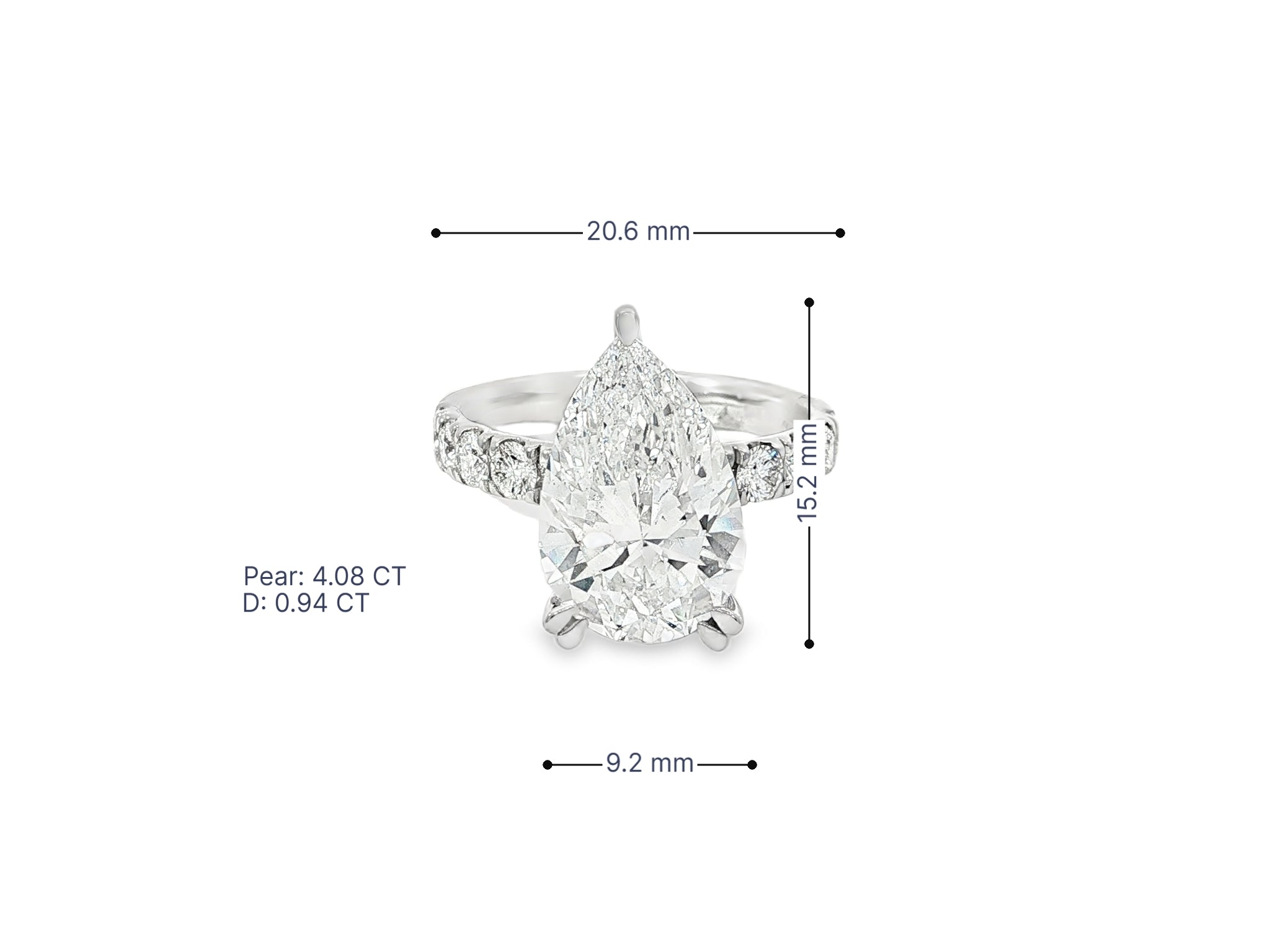 14k Pear Cut Micropavé Engagement Ring 5.02 CT - AVI THE JEWELER