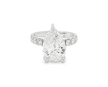 14k Pear Cut Micropavé Engagement Ring 5.02 CT