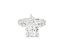 14k Pear Cut Micropavé Engagement Ring 5.02 CT