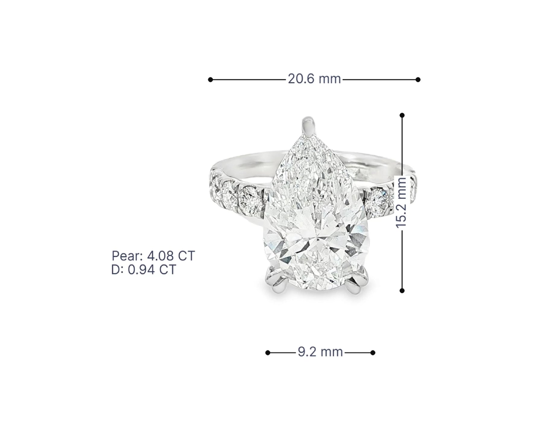 14k Pear Cut Micropavé Engagement Ring 5.02 CT – lifestyle 3108