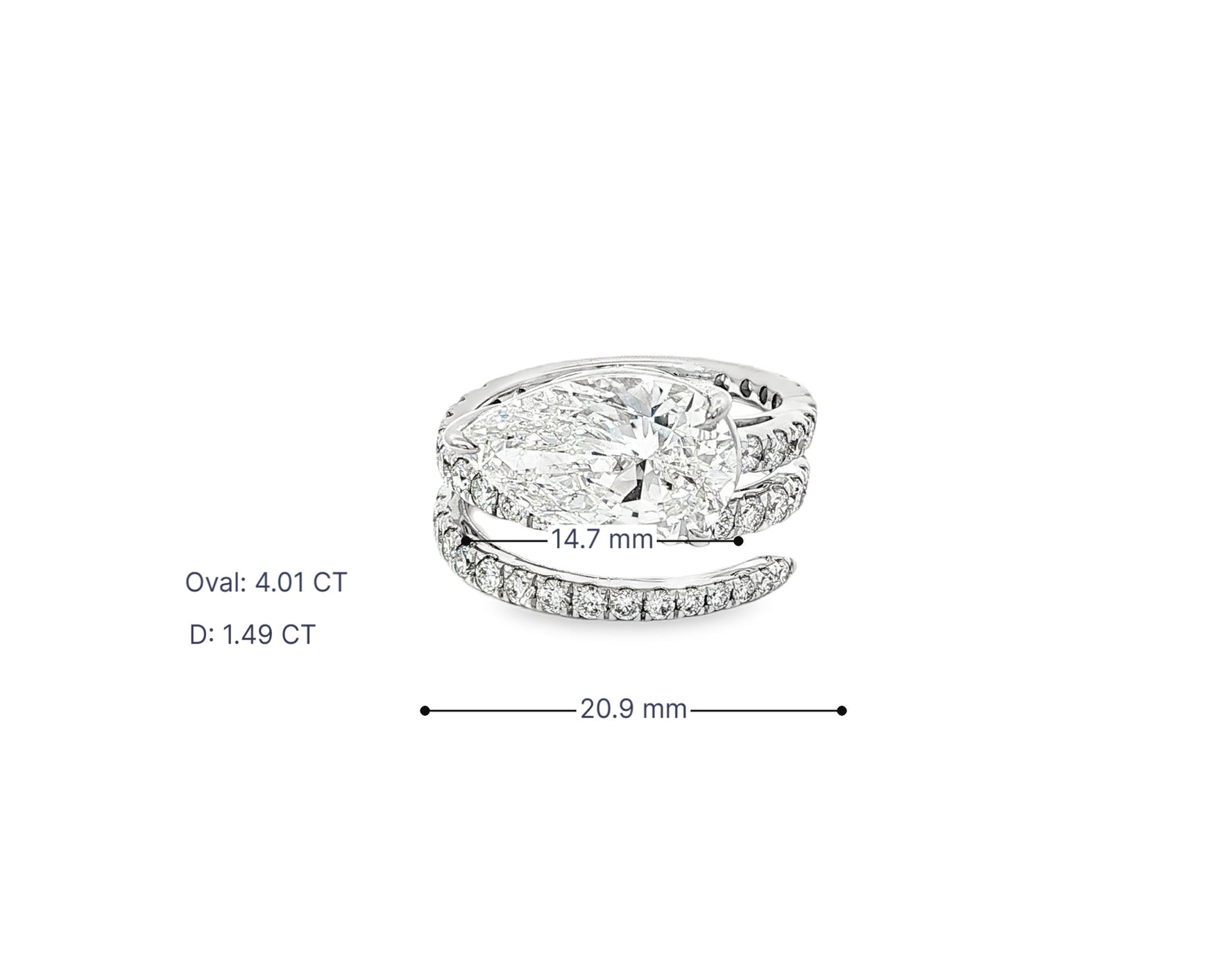 14k Pear Cut Spiral Micropavé Engagement Ring 5.50 CT - AVI THE JEWELER