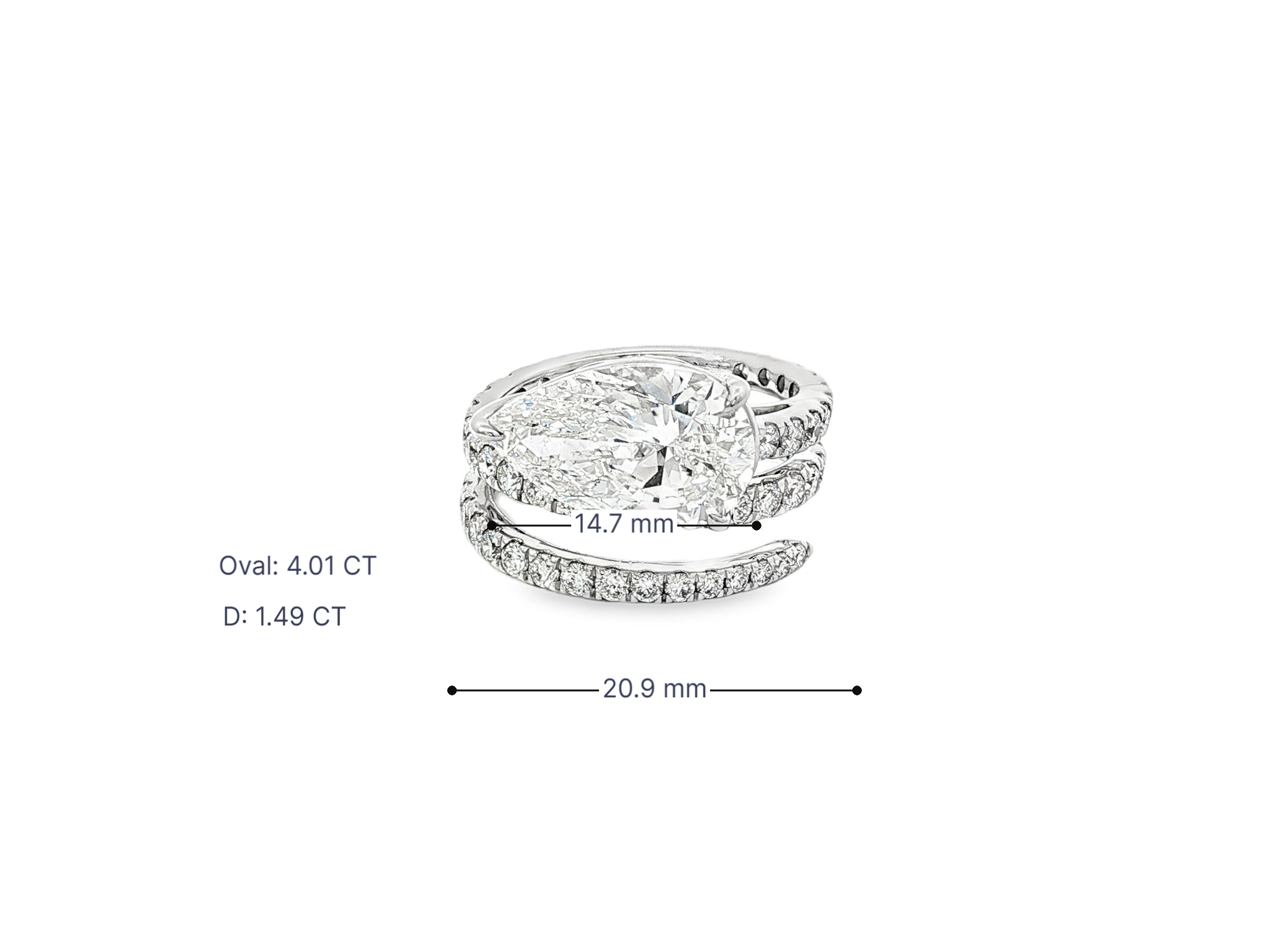 14k Pear Cut Spiral Micropavé Engagement Ring 5.50 CT - AVI THE JEWELER