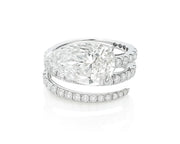 14k Pear Cut Spiral Micropavé Engagement Ring 5.50 CT