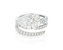 14k Pear Cut Spiral Micropavé Engagement Ring 5.50 CT