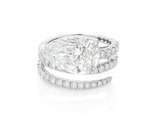 14k Pear Cut Spiral Micropavé Engagement Ring 5.50 CT