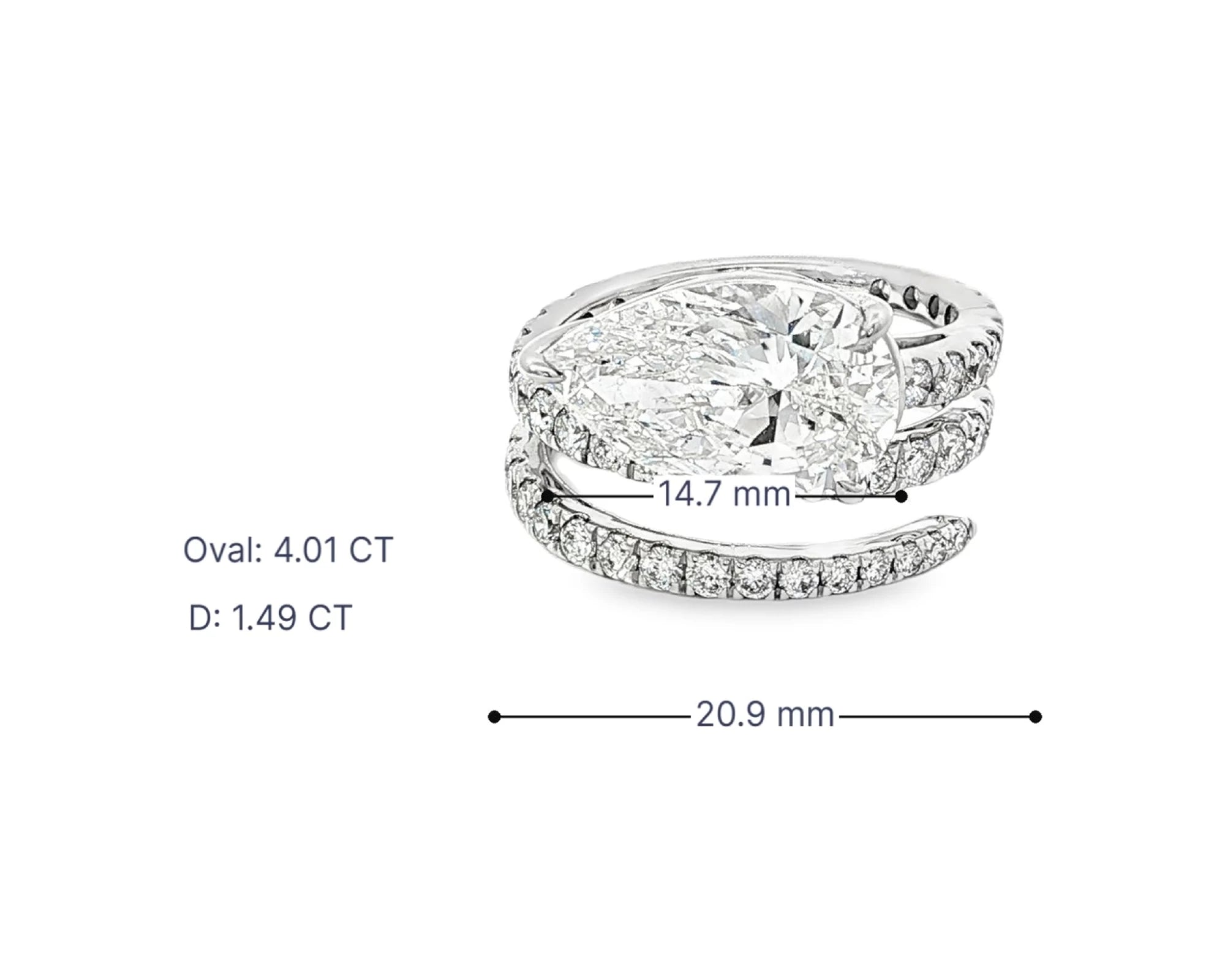 14k Pear Cut Spiral Micropavé Engagement Ring 5.50 CT – lifestyle 3103