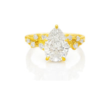 14k Pear-Shape Diamond Cluster Side-Accented Engagement Ring 2.26 CT
