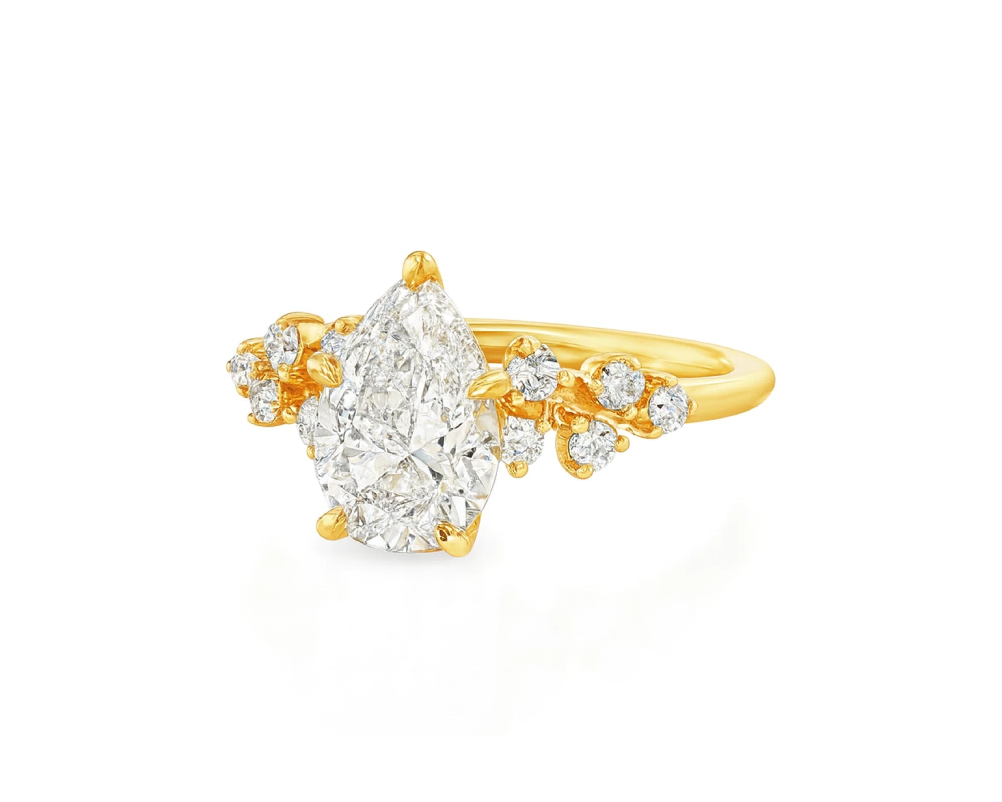14k Pear-Shape Diamond Cluster Side-Accented Engagement Ring 2.26 CT – lifestyle 2226