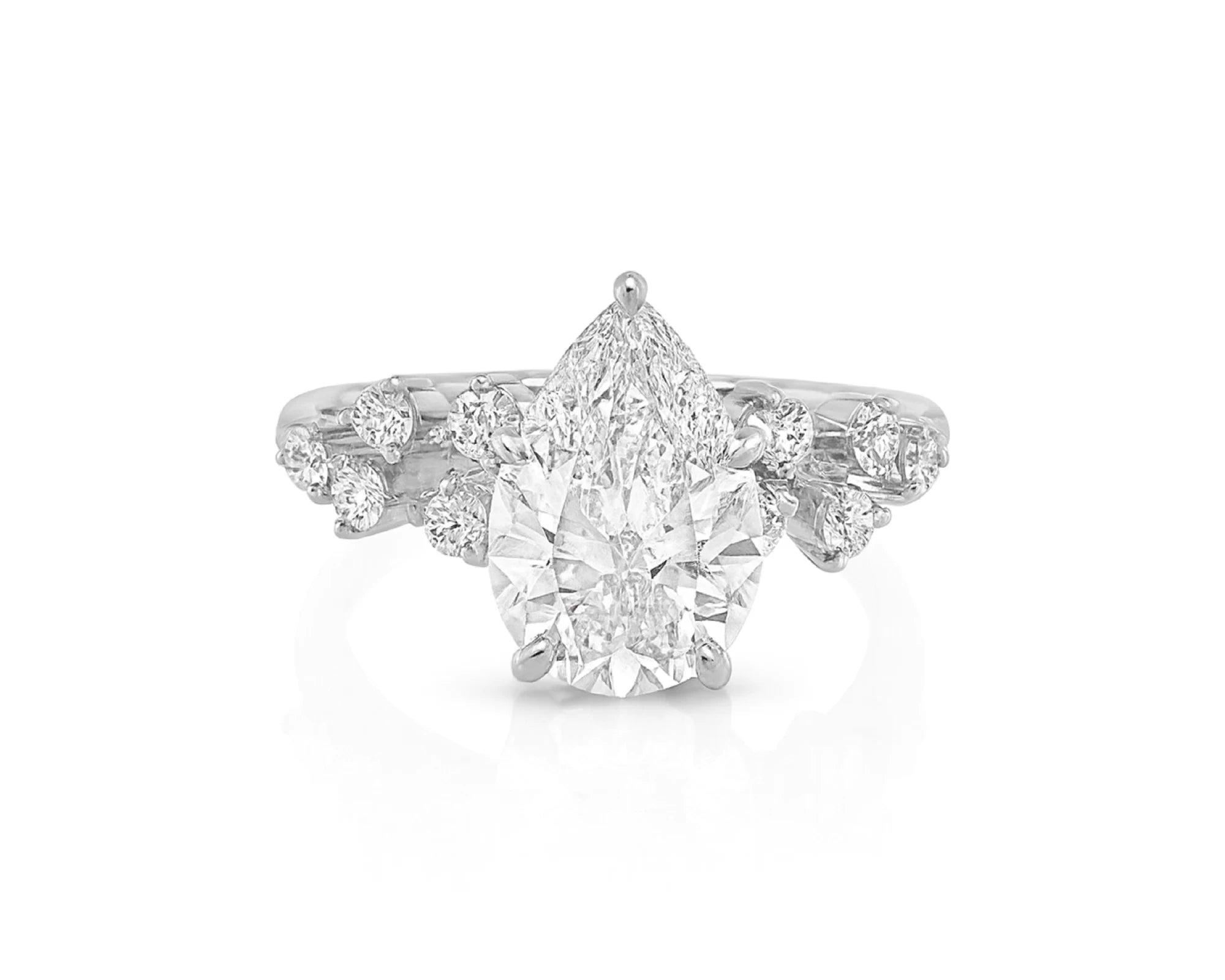 14k Pear-Shape Diamond Cluster Side-Accented Engagement Ring 2.26 CT – lifestyle 2228