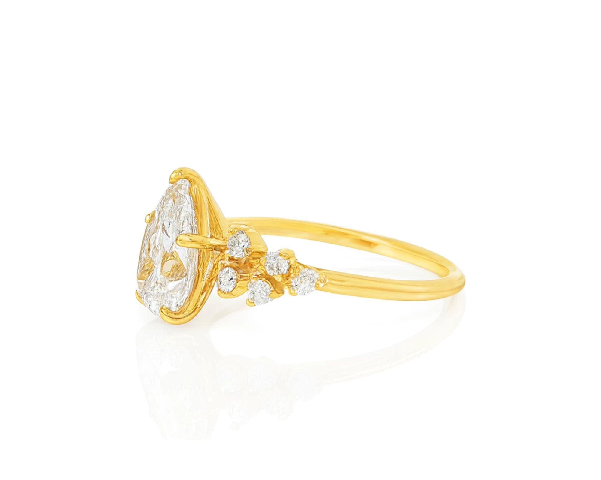 14k Pear-Shape Diamond Cluster Side-Accented Engagement Ring 2.26 CT – lifestyle 2229