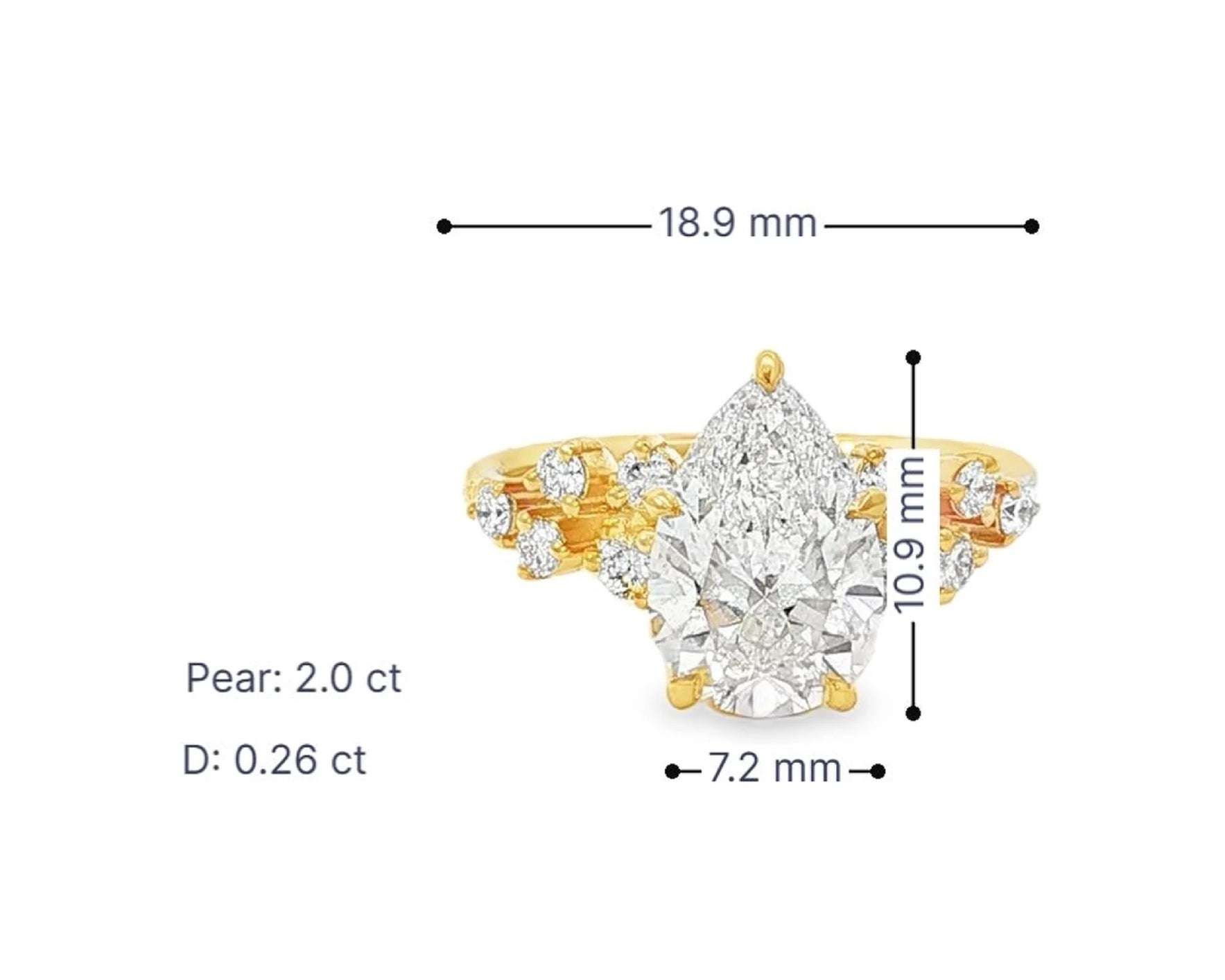 14k Pear-Shape Diamond Cluster Side-Accented Engagement Ring 2.26 CT – lifestyle 3079