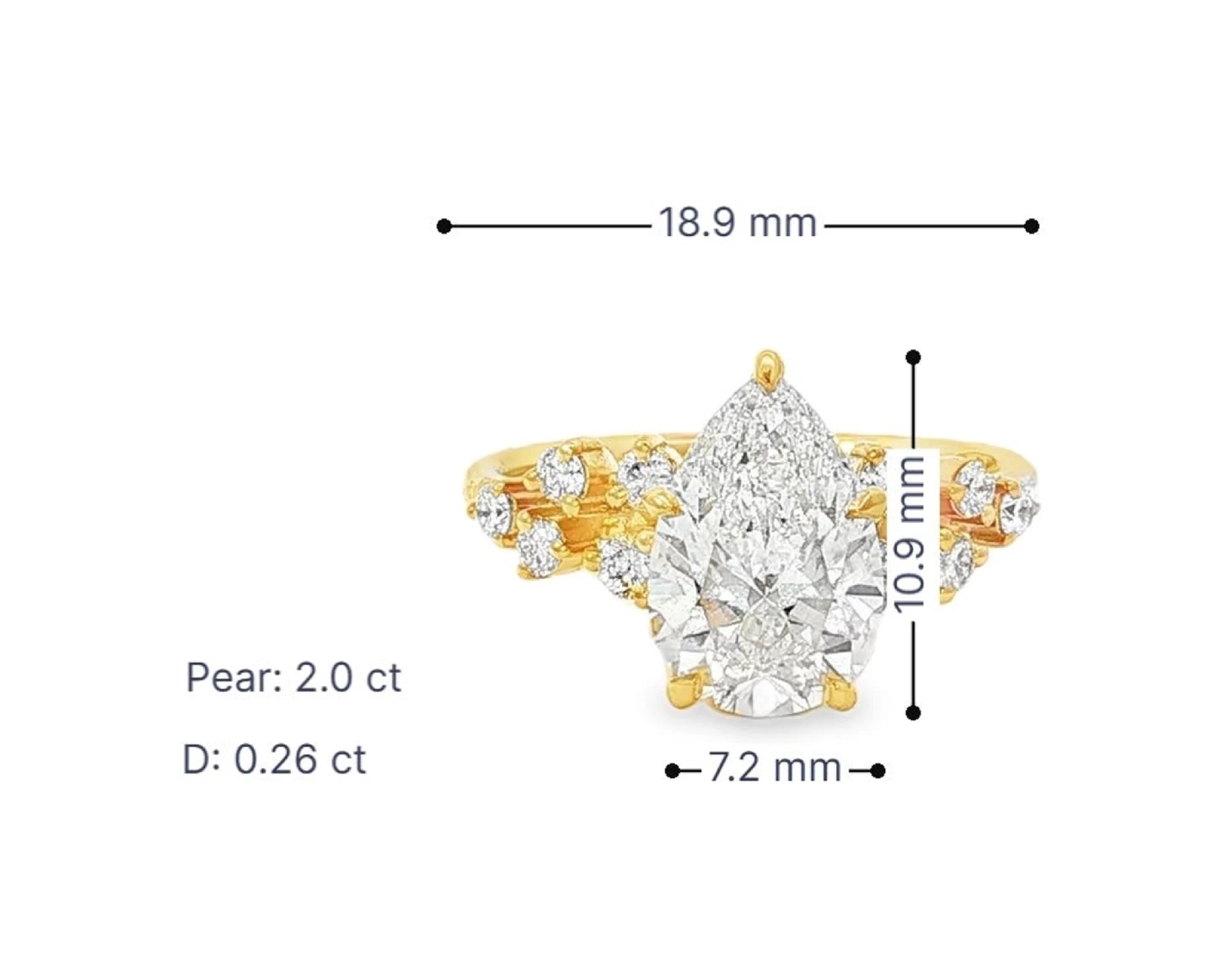 14k Pear-Shape Diamond Cluster Side-Accented Engagement Ring 2.26 CT – lifestyle 3079