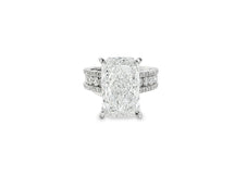 14k Radiant Cut Double Row Diamond Band Engagement Ring 8.43 CT