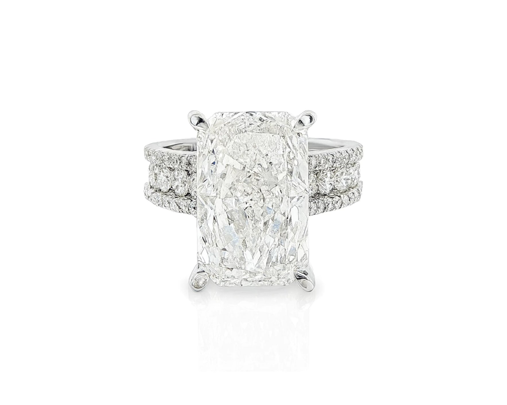 14k Radiant Cut Double Row Diamond Band Engagement Ring 8.43 CT – lifestyle 2417