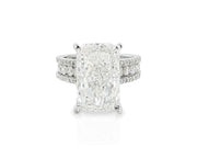 14k Radiant Cut Double Row Diamond Band Engagement Ring 8.43 CT