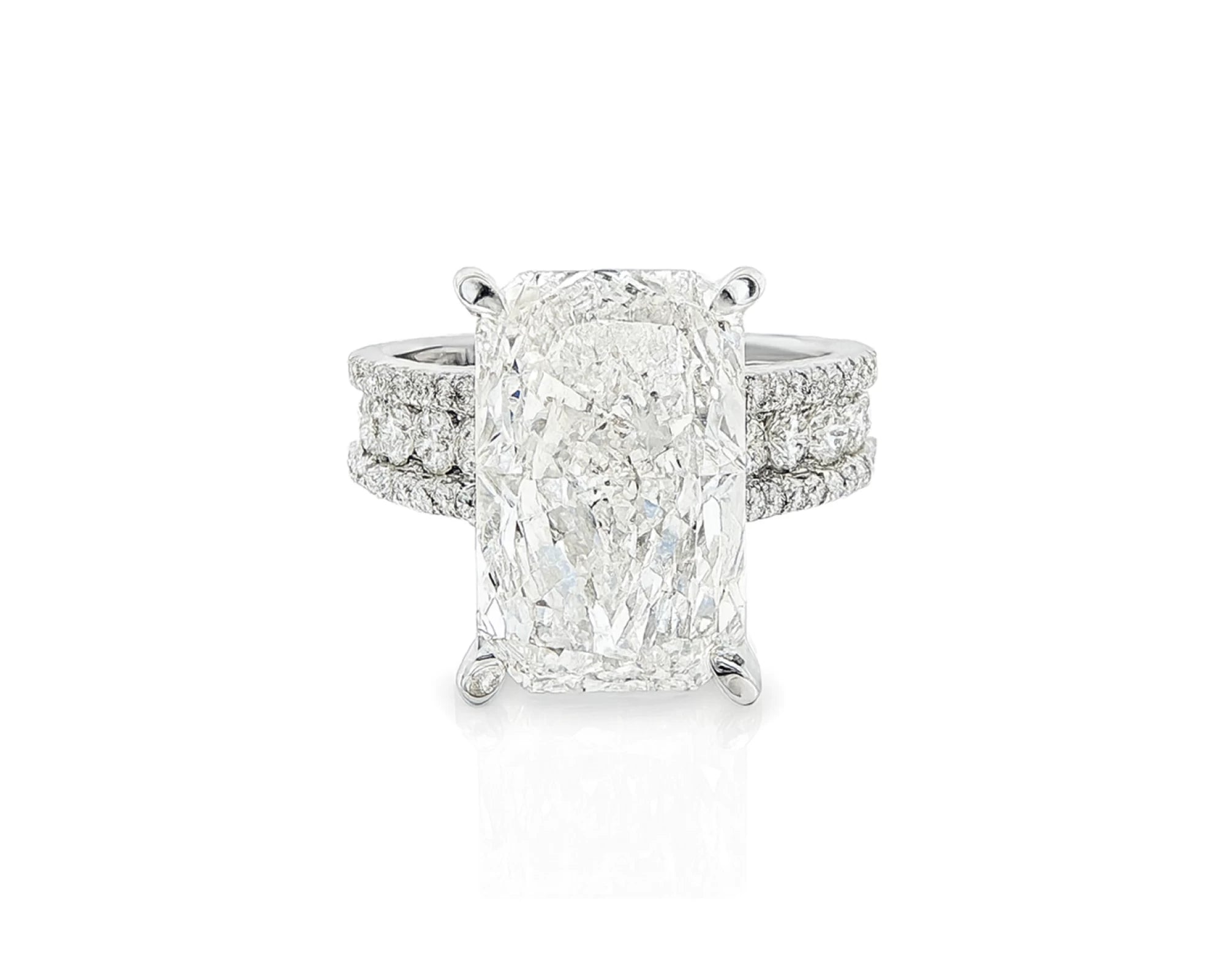 14k Radiant Cut Double Row Diamond Band Engagement Ring 8.43 CT – lifestyle 2417