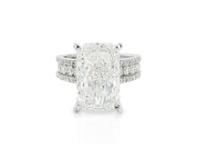 14k Radiant Cut Double Row Diamond Band Engagement Ring 8.43 CT